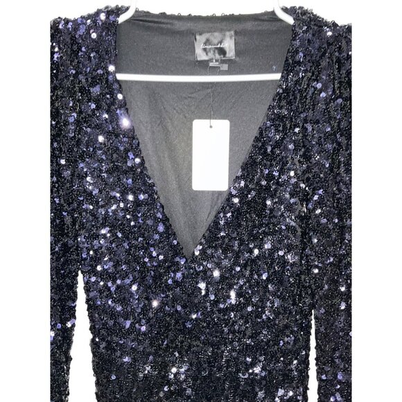 Line & Dot Midnight Mini Dress in Dark Navy Small New Womens Sequin Cocktail - Picture 7 of 13